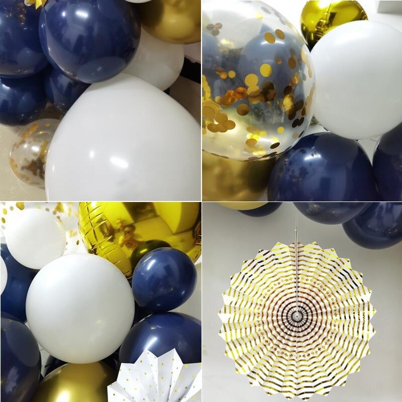 Blue Ink Blue Navy Blue Starry Night Balloon Chain Birthday Party Background Wall Decoration Banquet Layout