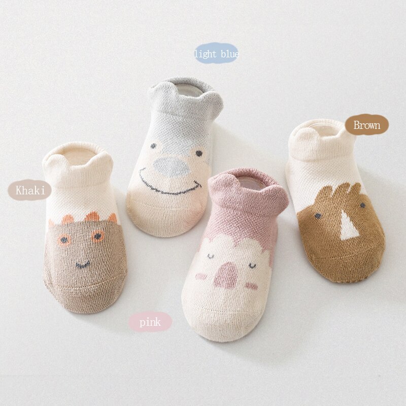 Wecute – chaussettes de sol antidérapantes pour enfants de 1 à 4 ans, pour garçons et filles, printemps et été, fines et respirantes, en coton doux, motif dessin animé