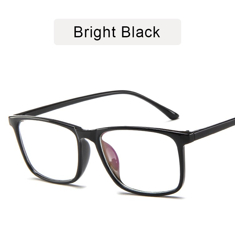 Kottdo Retro Vierkante Brillen Frame Vrouwen Computer Clear Lens Eyewear Lenzenvloeistof Frame Voor Mannen Bijziendheid Transparante Glazen Frame: bright black