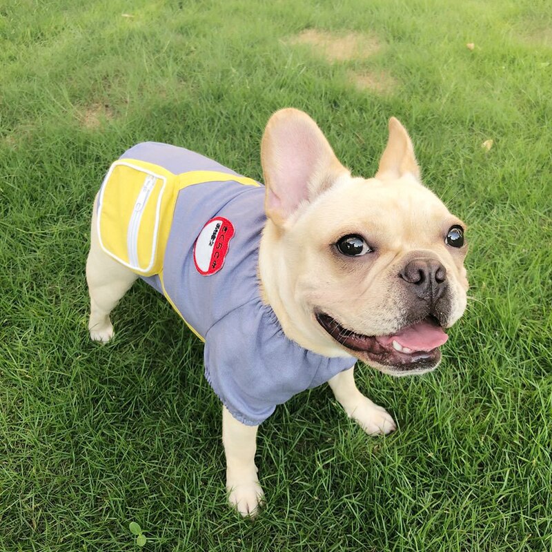 Zomer Leuke Katoenen En Linnen Japanse School Uniform Leuke Schooltas T-shirt Franse Bulldog Schnauzer Teddy Vet Hond Kleding