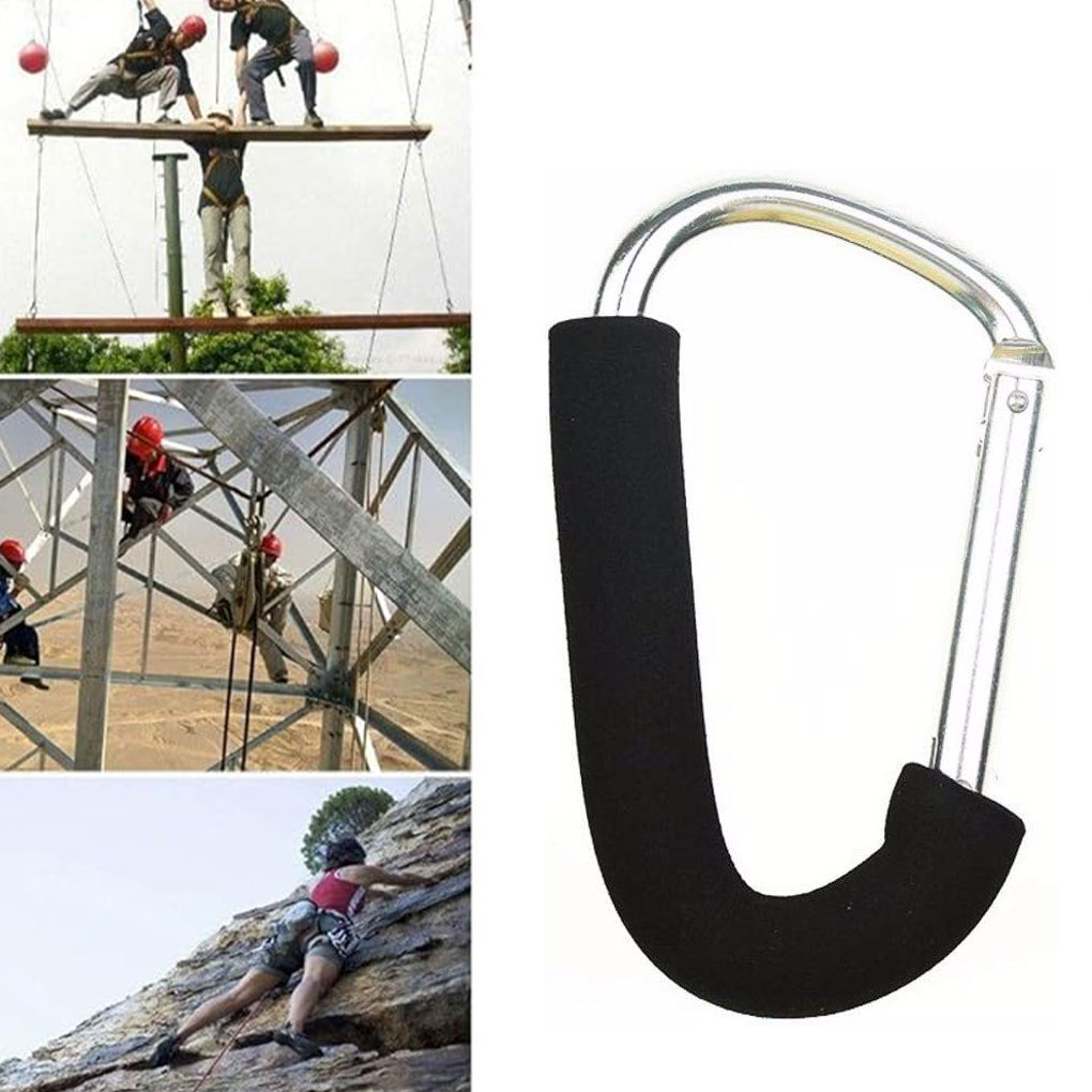Aluminium D-ring karabijnhaak hangmat haak haak organisator boodschappentas clip haak multifunctioneel zwart