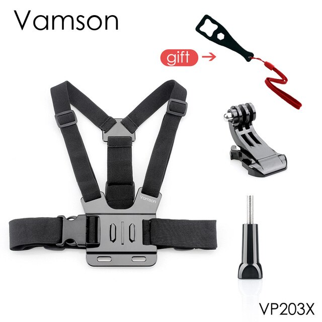 Vamson for Gopro Accessories Chest Strap Belt Body Tripod Harness Mount for Insta360 for Gopro Hero 10 9 8 7 5 6 for Yi 4K VP203: VP203X