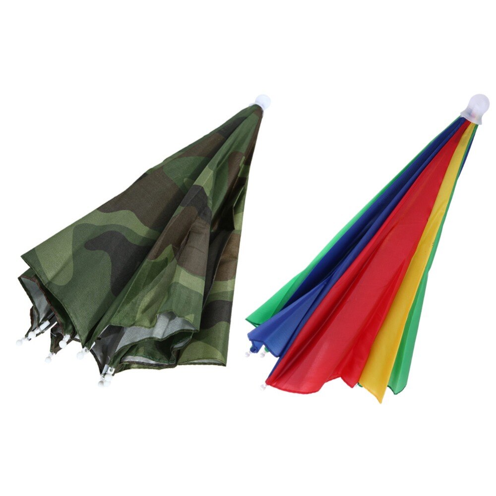 12 arten Angeln Regenschirm Hut Kappe Anti-Regen Headwear Freisprecheinrichtung Kopf Regenschirm Anti-Sonne Hut Erwachsene Liefert Cappello impermeabile