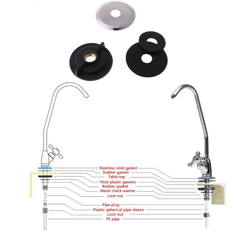 1/4 "Omgekeerde Osmose Systeem Rvs Ro Drinkwater Filter Kraan Tap Met Accessoires # Y05 # # C05 #