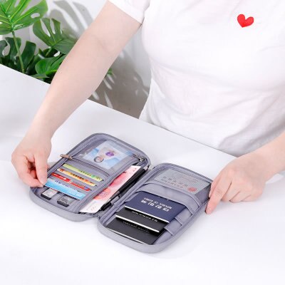 Black Ticket Passport Holder Protective Cover Waterproof Travel Storage Bag 22.5x13.5x2cm, 1 Piece