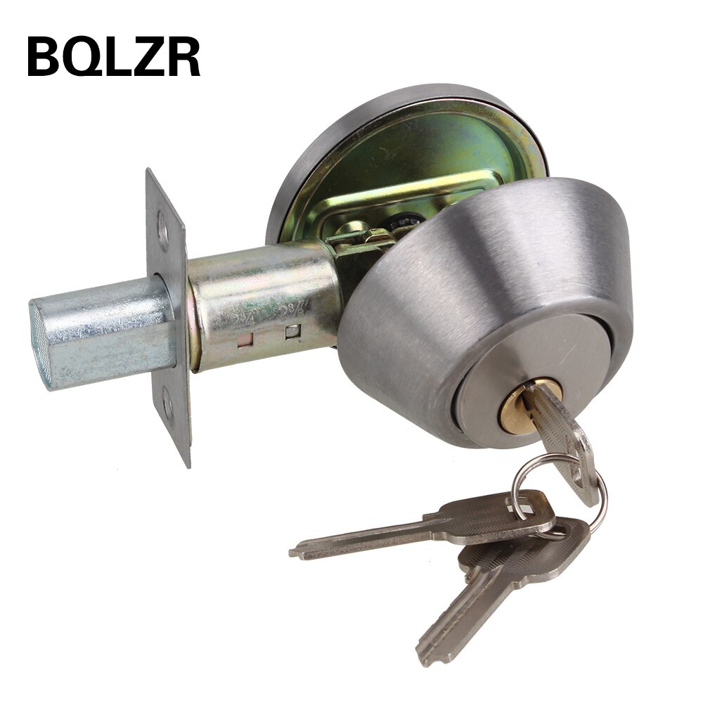 BQLZR Home Door Gate Single Cylinder Deadbolt Chrome Metal Dead Bolt Door Lock