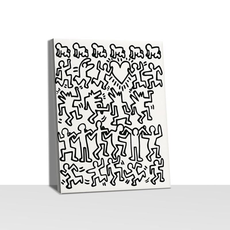 Caso chave keith haring pintura em tela arte da parede impressão cartaz imagem decorativa sala de estar decoração casa: 13x18cm Noframe