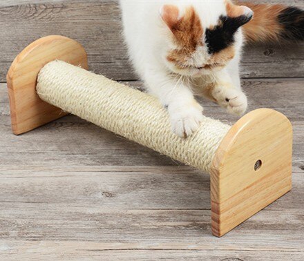 64cm kat ridse kolonne kat klatrestativ kæledyrs legetøj skrabebræt killing vægmonteret ridsestol ridse sisal træ: Gulvmonteret
