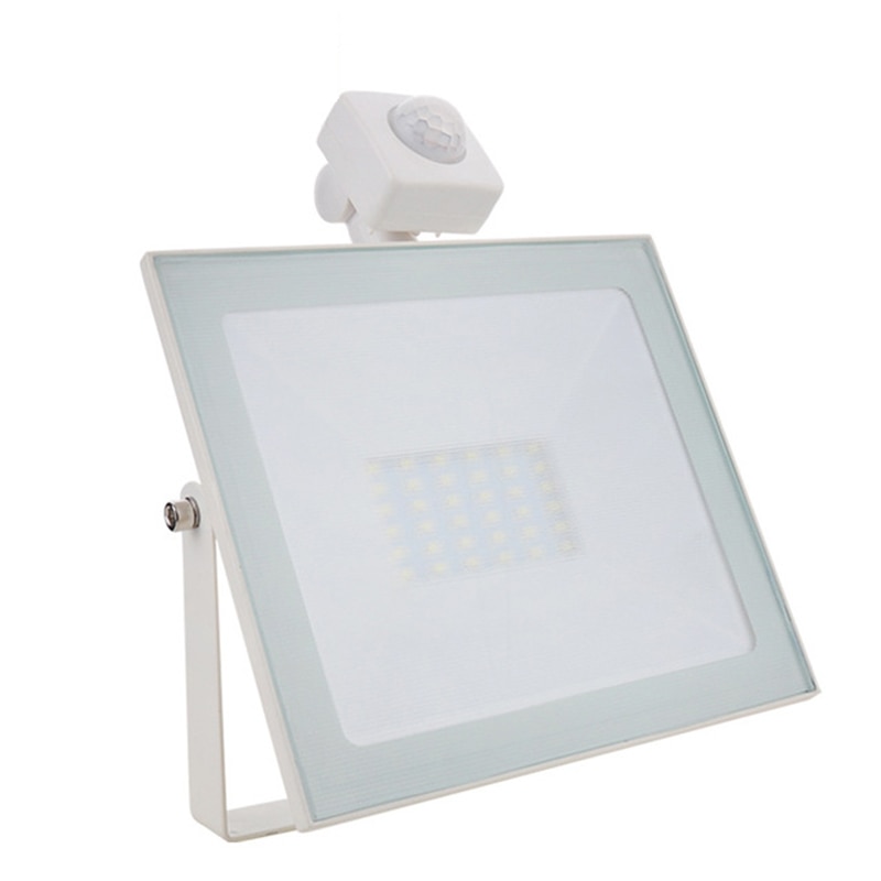 10w 20w 30w 50w 100w led strålkastarljus justerbar pir sensor strålkastare utomhusbelysning för gatutorg garage verandatrappa