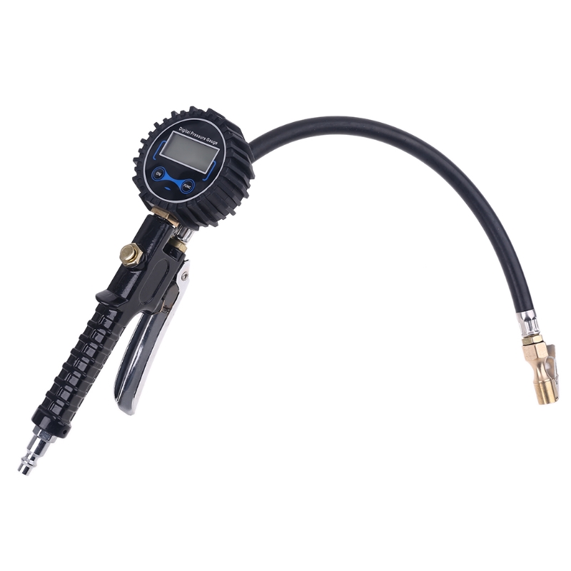 Digital Tire Inflator Pressure Gauge with 32cm 12" Hose &amp; Quick Connect Coupler Air Chuck 200 PSI Heavy Duty for Car 87HB