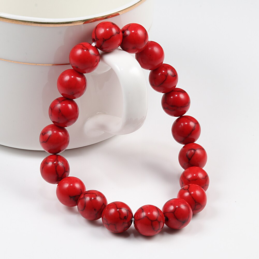 6mm 8mm 10mm pedra natural vermelho turquesa oração frisado pulseira rosário meditação pulseiras masculino feminino yoga jóias presente pulsera