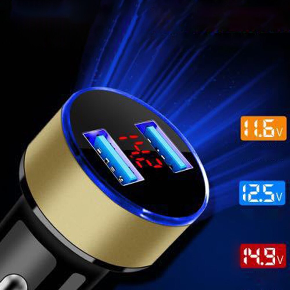 3.1A Dual USB LED Car Charger with Blue Indicator Light Multi-protection Universal for 12V/24V Vehicles car accesories