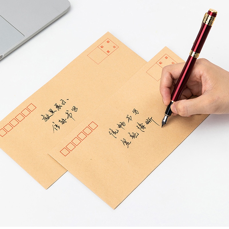 10 Sheets Brown Kraft Paper Envelope International Standard White Letter Pocket Business Files Documents Bills Sobres 3426