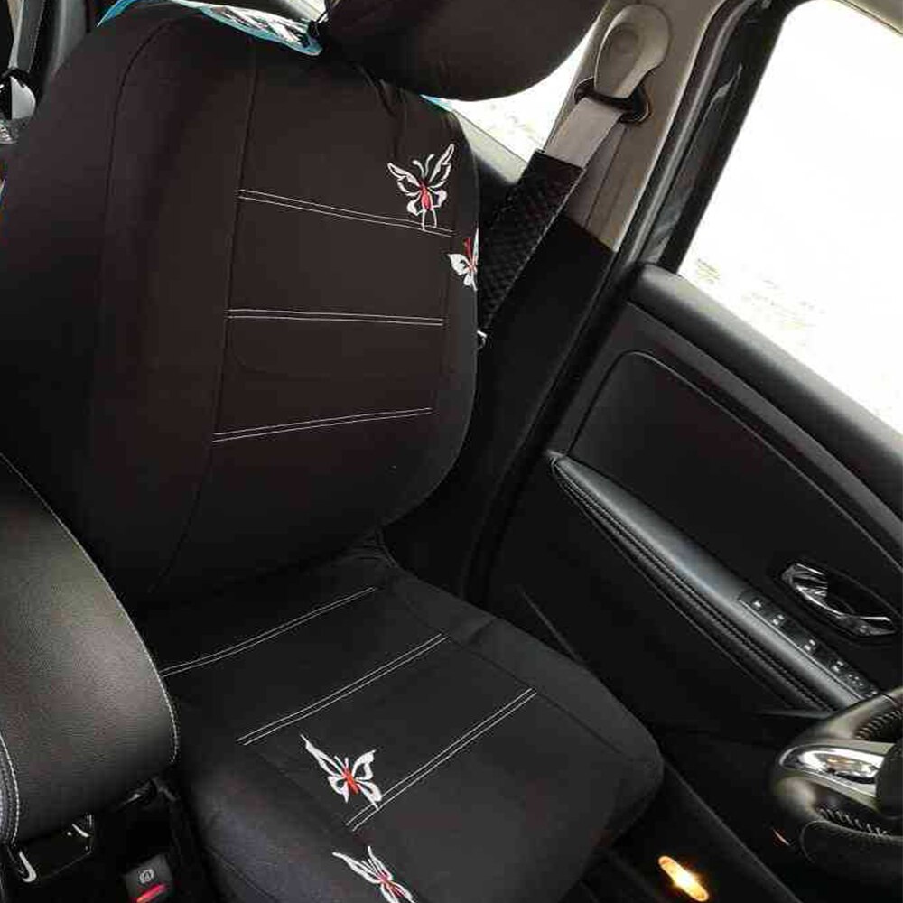 Handmade butterfly embroidery Car Seat Cover 100% Breathable Washable fit most automobile such for Kia for Ford for Hyundai