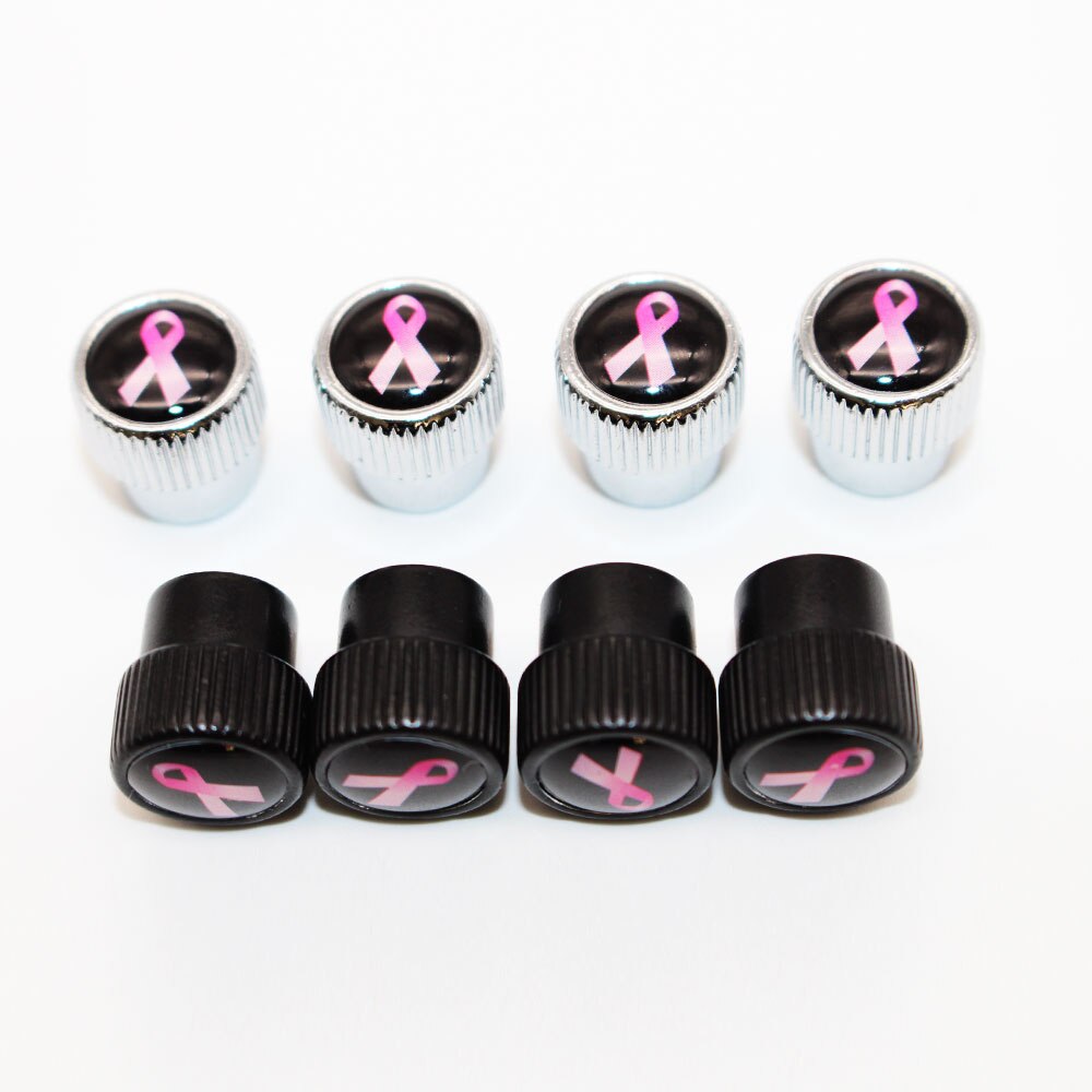 4 Stks/set Zinklegering Roze Lint Stijl Ventiel Cap Tire Wheel Stem Air Valve Caps Voor Auto 'S
