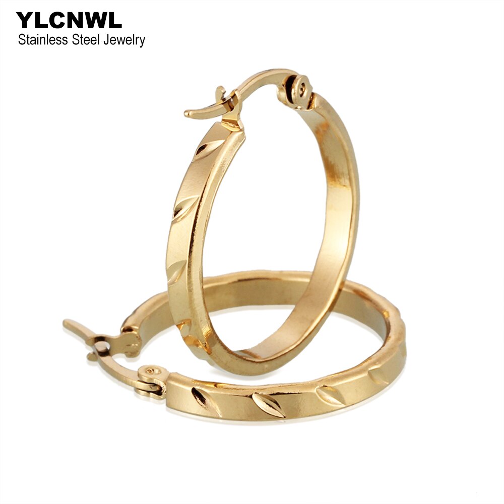 Brincos de ouro de aço inoxidável para mulheres hoop rock brincos na moda jóias goth acessórios