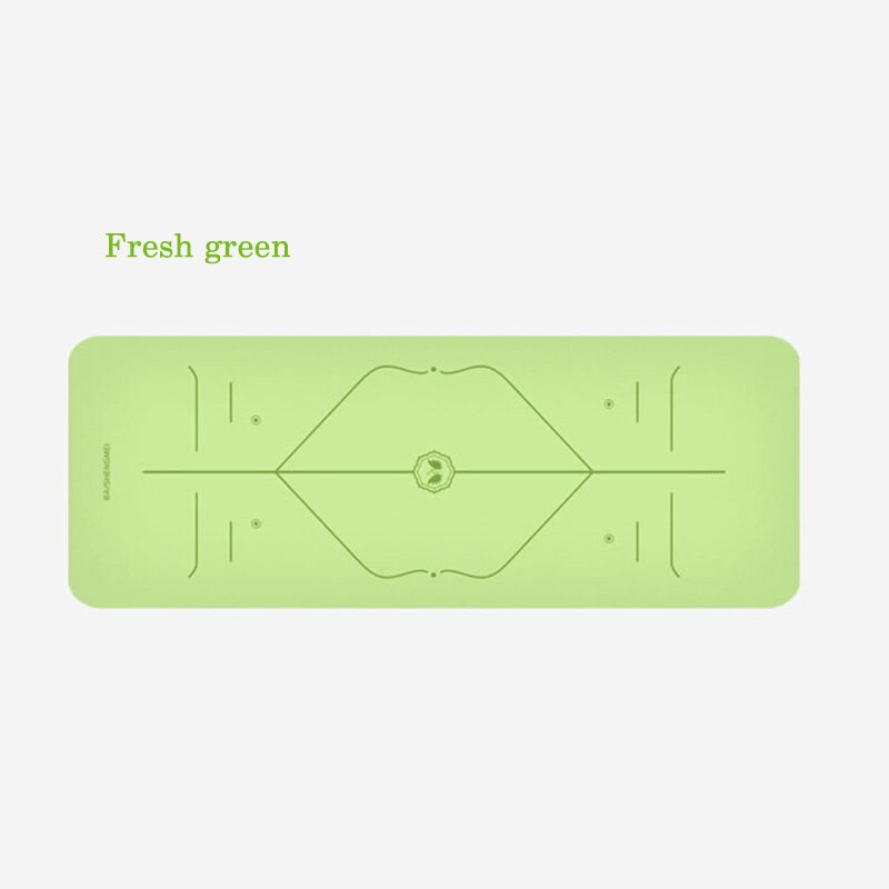 Non-Slip Yoga Mat 5mm - Tasteless Pilates Gym Exercise Fitness Mat for Beginners: Fresh green