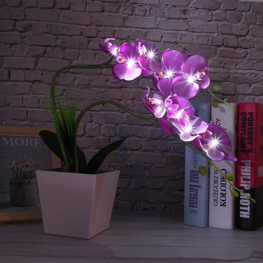 9LED Kunstmatige Bloempot Lamp Simulatie Phalaenopsis Bonsai Bloem Licht Kunstmatige Bloem Licht Diy Home Decoratie