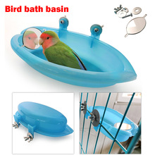 Plastic Bird Water Bath Box Bathtub Parrot For Parakeet Lovebird Bird Pet Cage Hanging Bowl Parakeet Birdbath Parrot Bath Shower