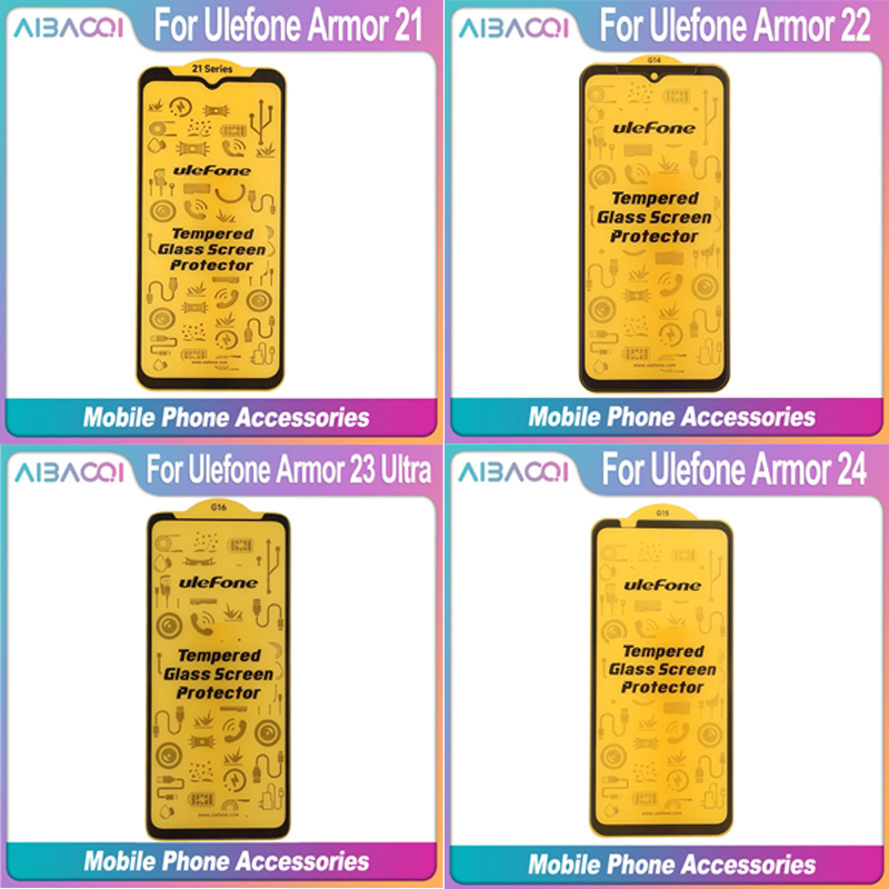 AiBaoQi Brand Glass Film For Ulefone Armor 12/12S 13 14/14 Pro 16 Pro Armor 21/22/23 Ultra/ 26 Ultra Clear Screen Protector