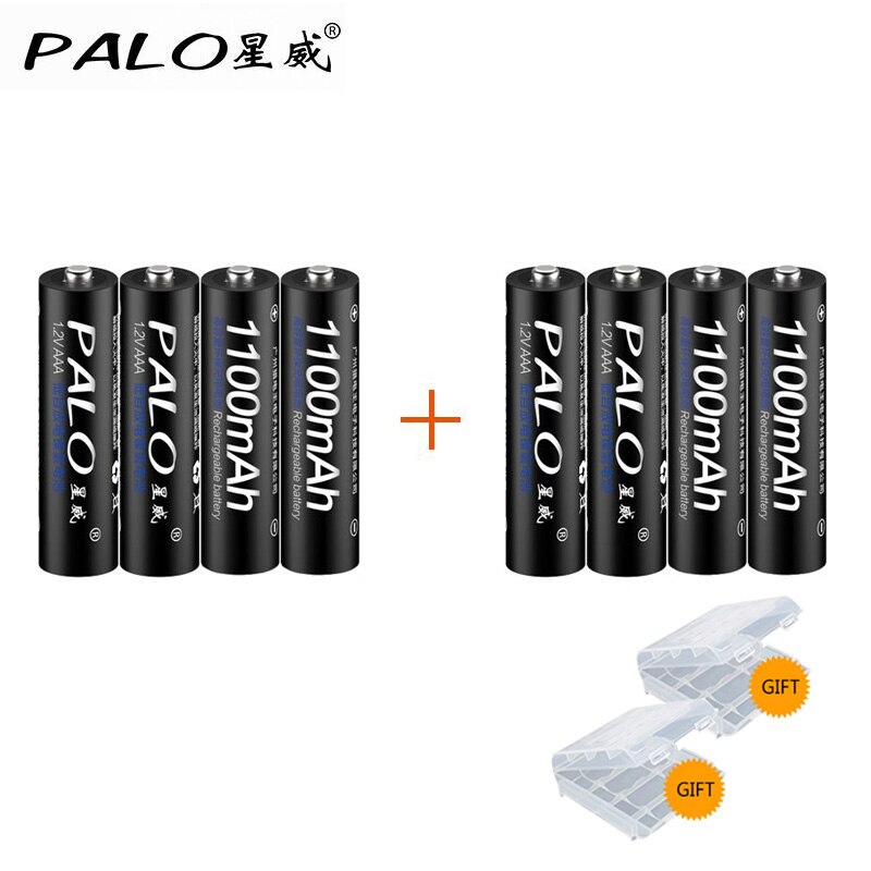 Palo 8 Stuks Aaa Oplaadbare Batterij Aaa Batteria Ni-Mh 1.2 V Batterijen Met Lcd Display Lader Voor Aa Aaa Ni-Mh ni-Cd Batterij