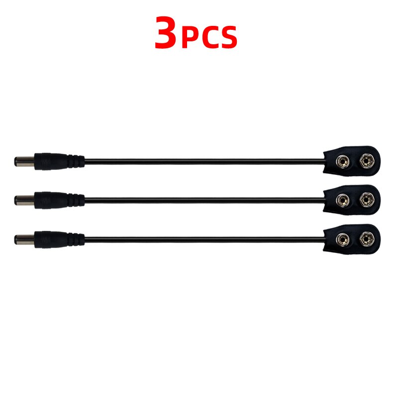 9V Battery Clip Converter Power Cables Snap Connector DC 2.1 5.5mm Plug For Guitar Effect Pedal Power Supply Cable: Red