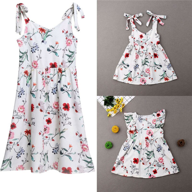 familie Kleid Mutter und Tochter Passenden Mädchen Tochter Floral Outfits Kleidung Kleider Neue Kleid