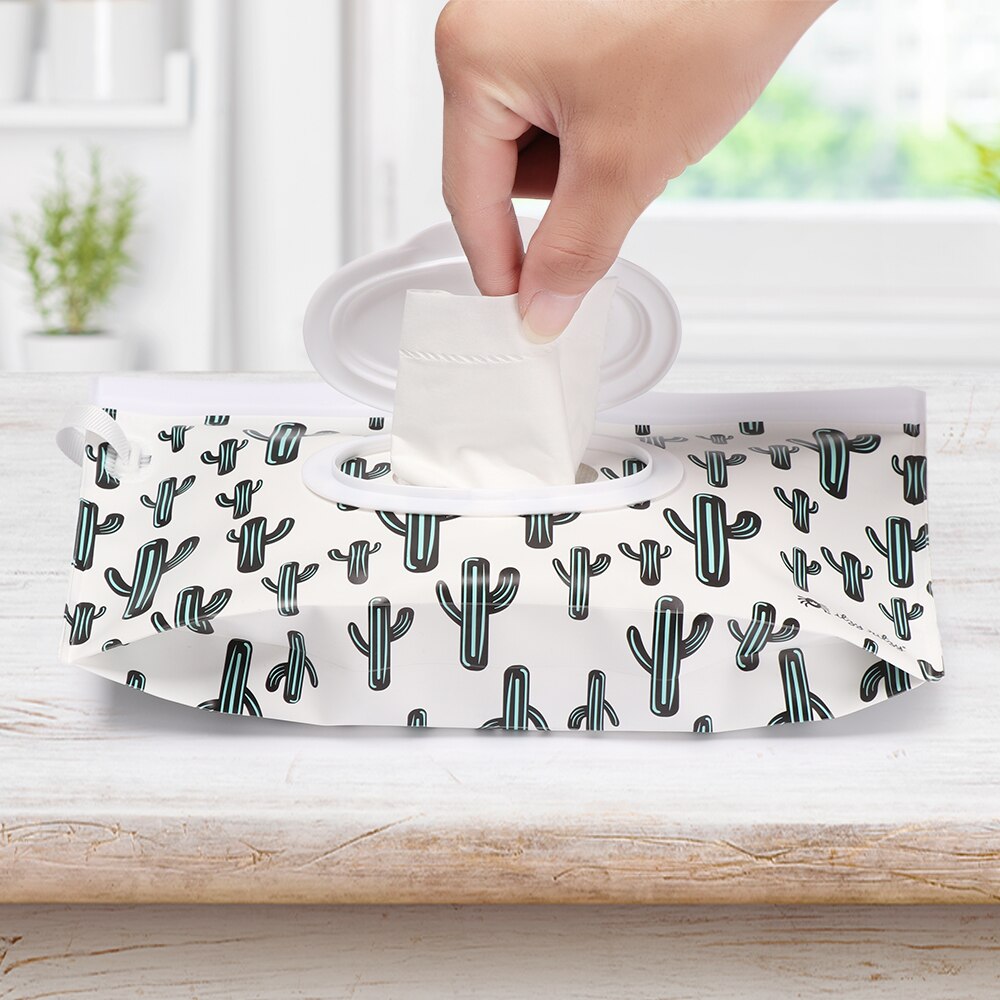 Draagbare Natte Doekjes Tas Eco-vriendelijke Zelfdichtende Snap-Strap Extractie Hand-Held Cosmetische Pouch Tissue Zak Reiniging levert