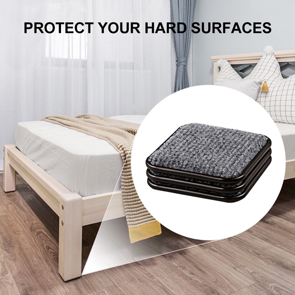 12 stuks banken antislip kasten tafel accessoires meubel wieltjes beker krasvast aluminium plaat thuis tapijt bodem 64 x 64mm