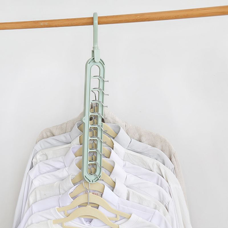 Porte-vêtements multifonction porte-vêtements en plastique rotatif 9 trous porte-manteaux crochet garde-robe Rack de stockage pour manteau
