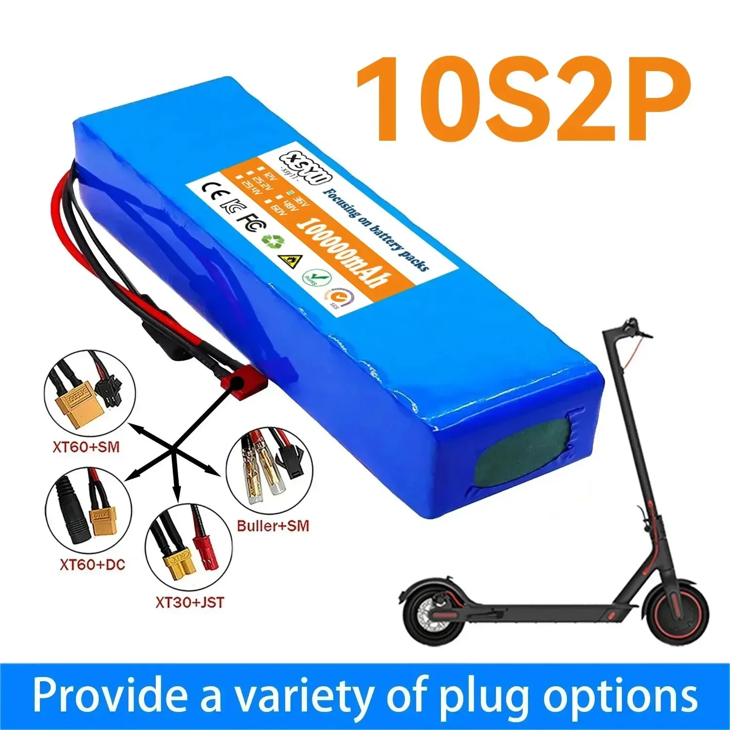 10 s2p 36V 100000mAh 36V batteria Scooter elettrico al litio Scooter elettrico 500W batteria Scooter elettrico 36v 10 s2p batteria