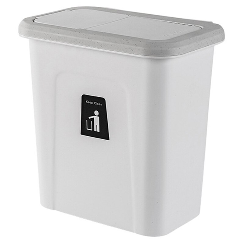 Kitchen Push Cover Trash Can Hanging Fruit And Vegetable Skin Kitchen Garbage Storage Bucket Simple Storage Box: White