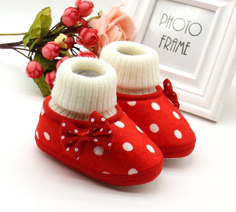 0-24M Boys Winter Boots Girls Slippers Cozy Fleece Booties Toddler Baby Winter Socks with Non Slip Bottom Boots