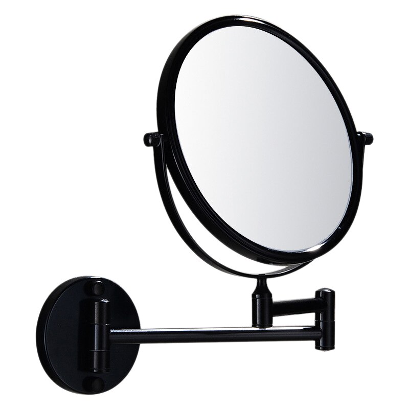 Extendable 8 Inch Double Sided Bathroom Mirror Smart Mirror Makeup Wall Mounted Mirror Bathroom Mirror: Black