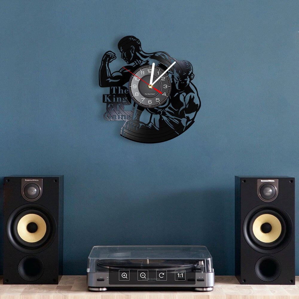 Horloge murale d&#39;entraînement en vinyle, décor de salle de sport, de Garage, de musculation, pour culturistes, de Fitness