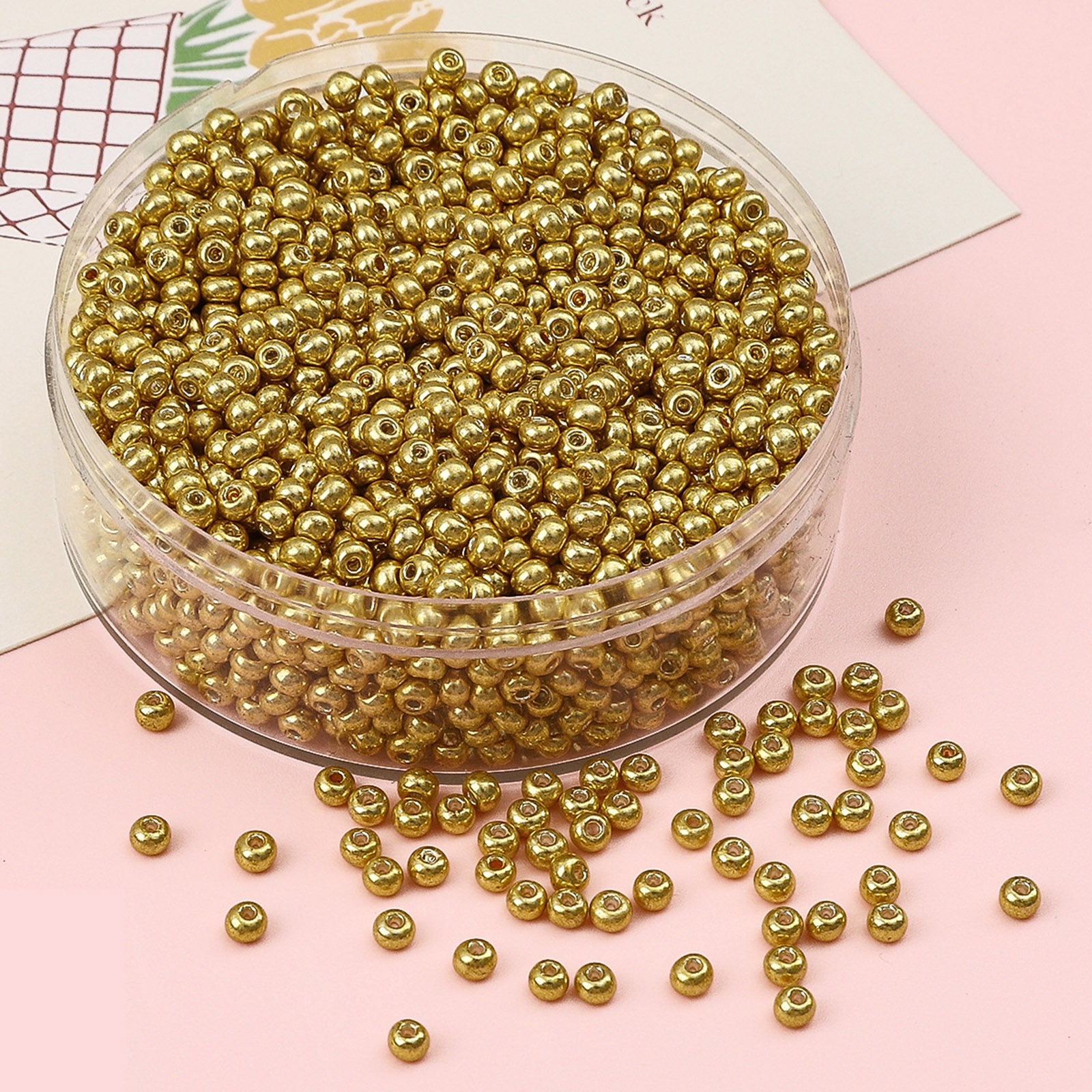 2mm/3mm/4mm Glass Seed Beads Box Czech Glass Beads For Jewelry Making Round Metallic DIY Bracelet Earrings About 10 Grams