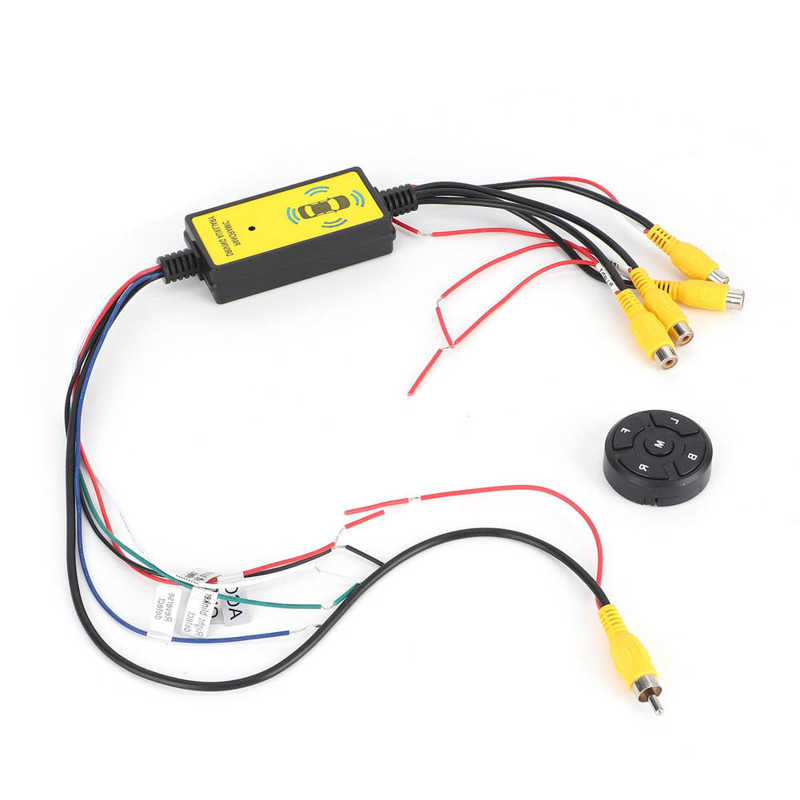 360 Degree Panoramic Video Switch Box 4‑In‑1‑Out Reversing Video Converter with Remote Control