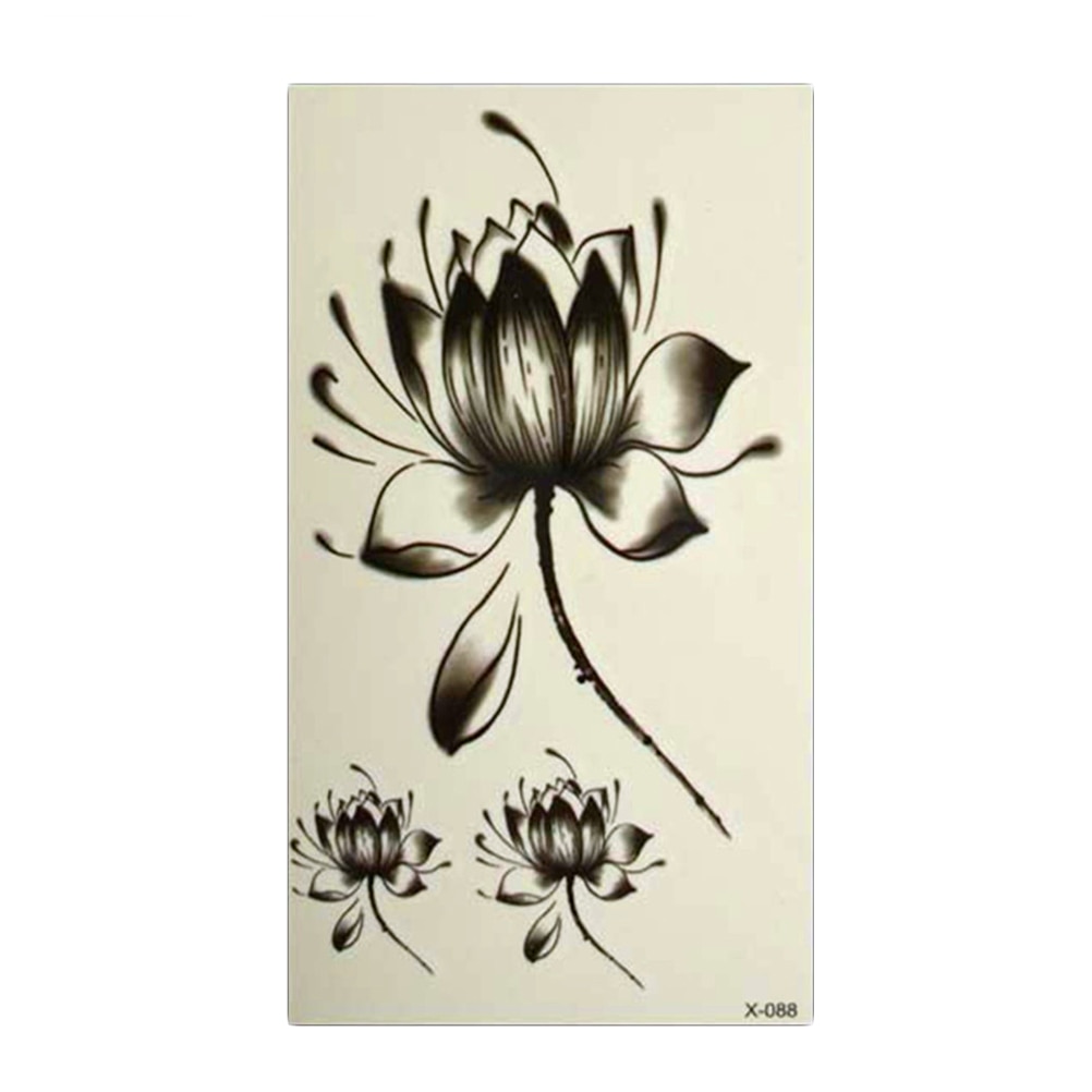 Vandtætte midlertidige tatoveringer lotus blomst klistermærker lotus blomst tatovering klistermærker kropskunst til kvinder