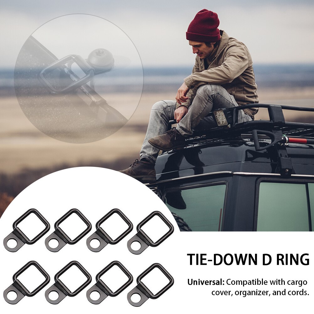 8pcs Iron D Rings Trunk Cargo Hardware Quick Release Car Interior Tie Downs Anchors Portable Practical Anti Rust For Jeep