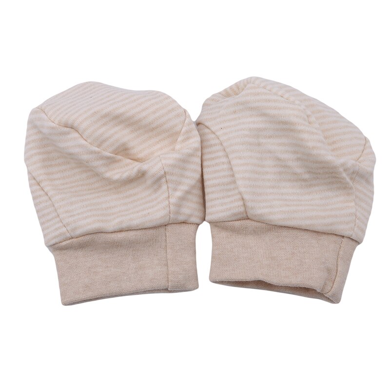 Newborn Protection Face 100% Cotton Anti Scratching Gloves Foot Cover Baby Striped Glove Cartoon Pattern Anti-grasping Gloves