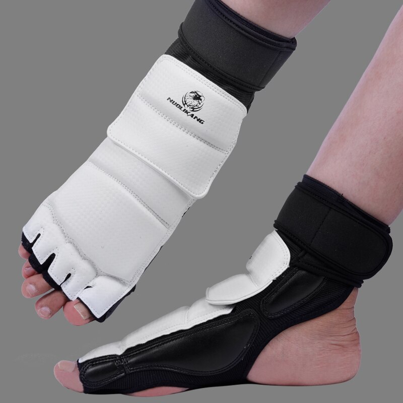 Kampsporthandskar barn vuxen taekwondo boxningssanda träningshandskar &amp; fotskyddsset halvfingerhandskar+fotskyddsset: Skodon / M 130-150cm