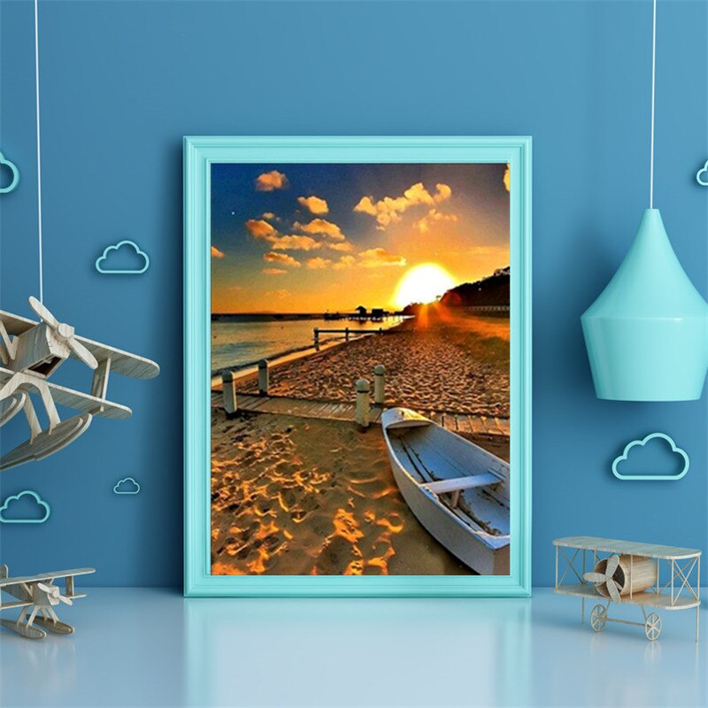 Full Square Diamond Painting Waterfall 5D DIY Diamond Embroidery Mosaic Landscape Art Kits Home Decoration 40cm x30cm: 4