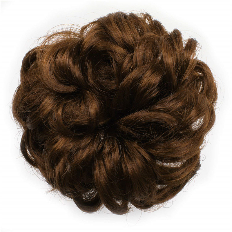 BESTUNG-moño de pelo rizado con banda de goma para mujer, pelo sintético ondulado, peluquín con forma de dona: #30