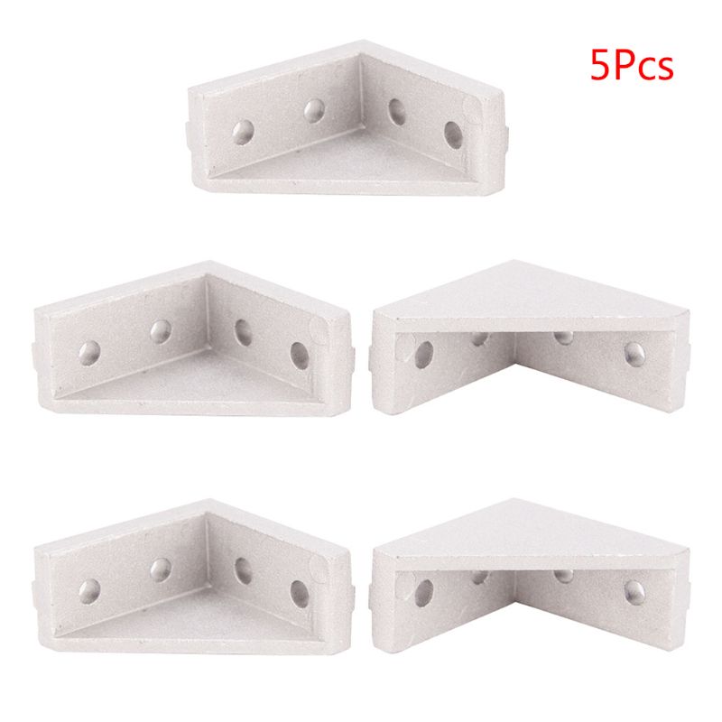 5PCS Aluminum L-shaped Connector Right Angle Bracket Fastener for Industrial Aluminum Profile Corner Fitting Kits