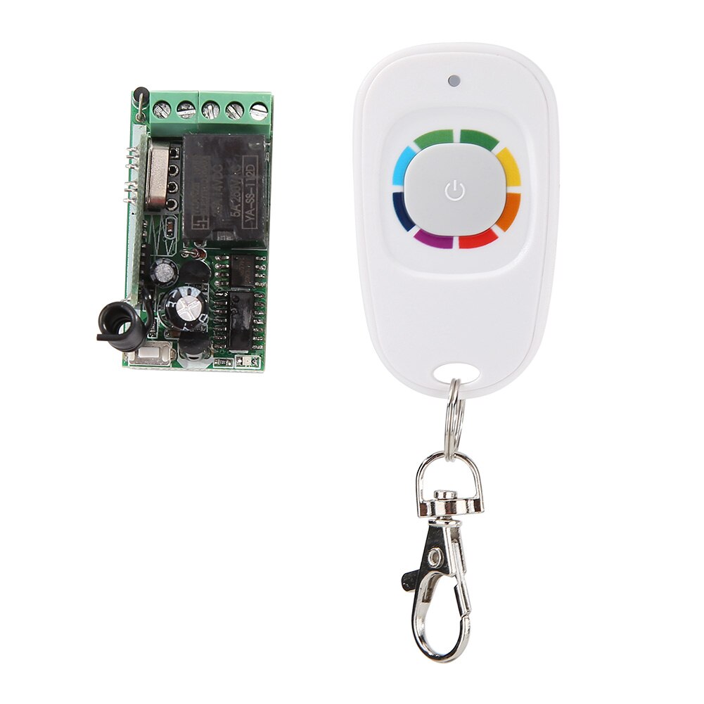 Mini DC 433MHz Wireless Switch 1 Channel Relay Receiver + RF Remote 12 V Single Channel Universal Wall Panel Transmitter: E