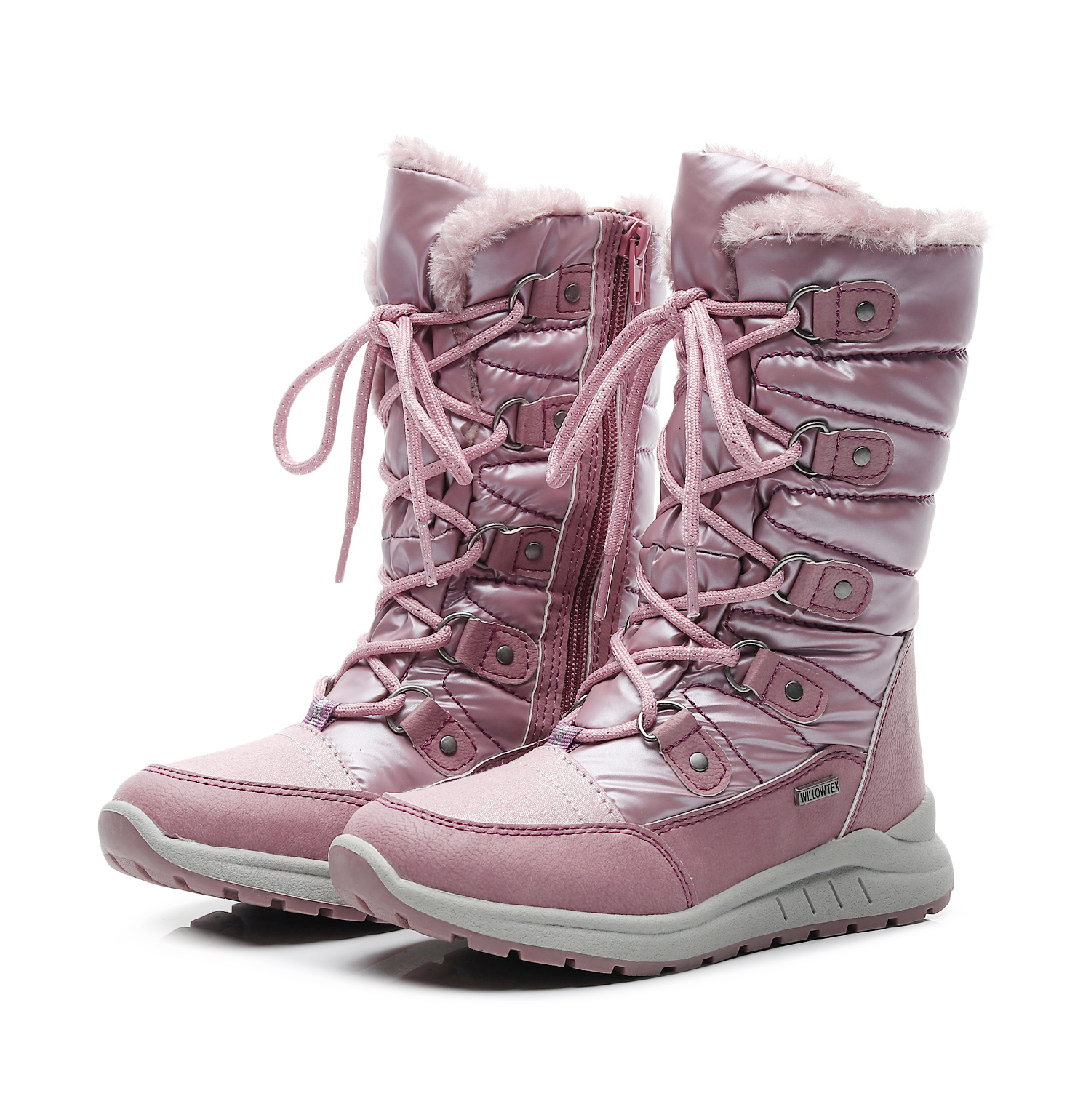 1pair Waterproof Ski Children Boot girl Leather Winter Warm Snow Boots, Kid girl Boot: 13