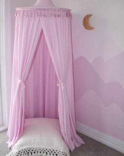 Kinderen Kwastje Tent Opgehangen Koepel Mug N Baby Spelen Tent Voor Kinderen Katoen Tipi Indoor Teepees Voor Kinderen Speelhuisje voor Kids: Roze