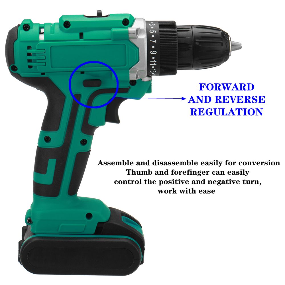 Brushless Cordless Wrench Drill Socket Electric Screwdriver Electric Drill Hammer Rechargeable Home Garden Woodworking 48V 6000M