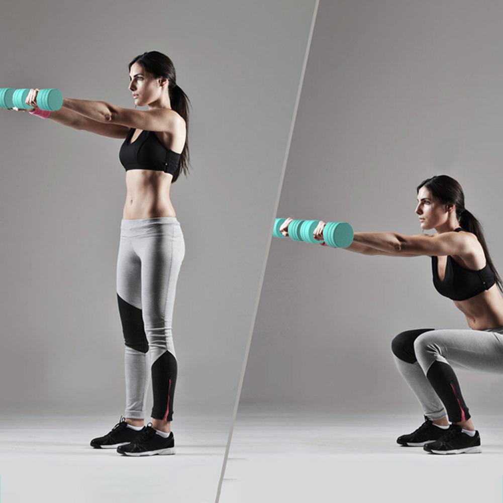 1 Pair Multifunctional Dumbbell Rubber Anti-Dumbbell Knurled Ergonomic Handle Solid Cast Iron Core Dumbbell