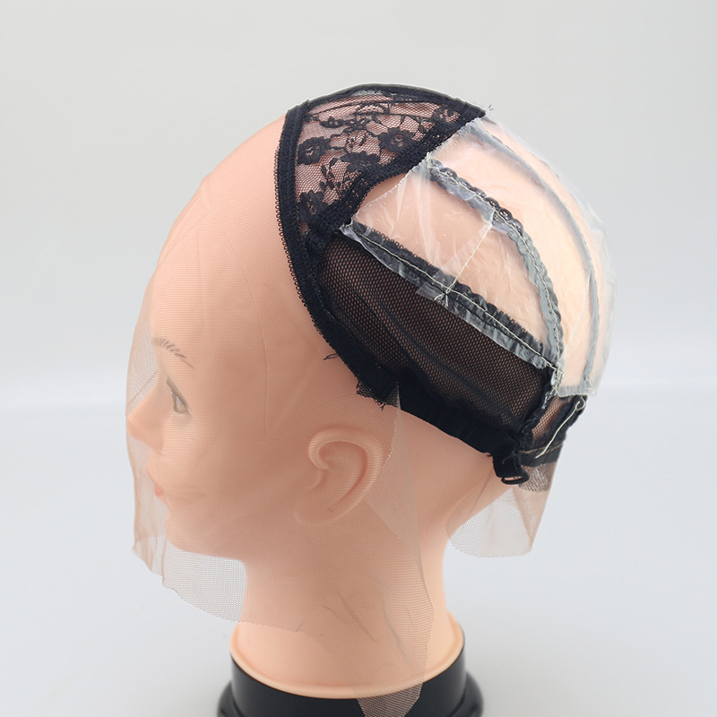Lace Caps Haarnetjes voor Het Maken Van Pruiken Met Verstelbare Kanten Band Zwarte